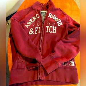 Abercrombie & Fitch Burgundy Zip-Up Hoodie Jacket